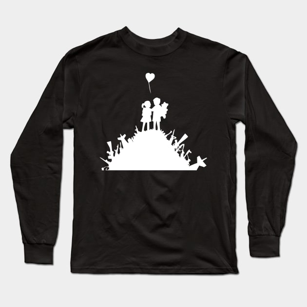 bristol banksy love in the war Long Sleeve T-Shirt by dex1one